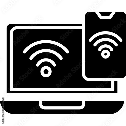 Multiple screens with wireless signals Icon