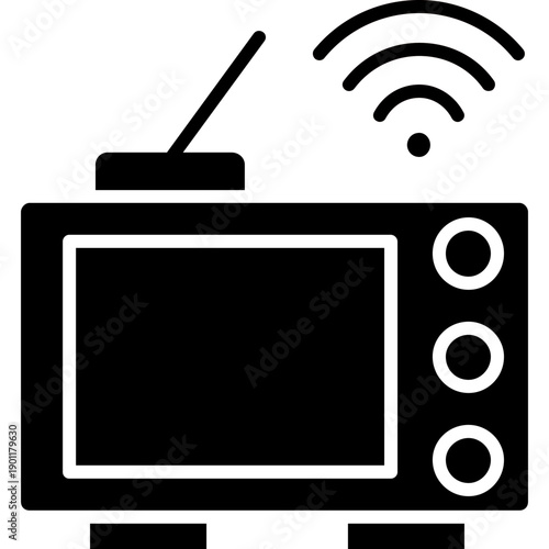 Television with wireless signal Icon