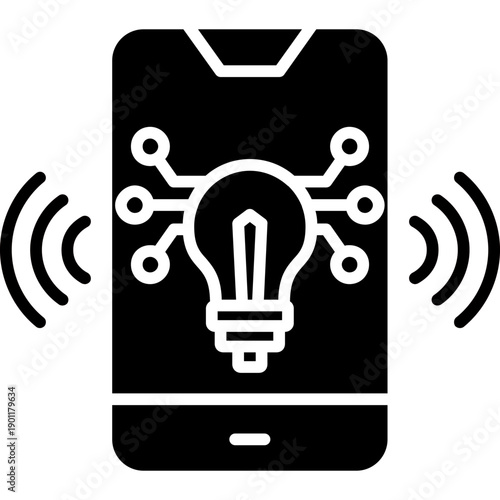 Smartphone with wireless signal Icon