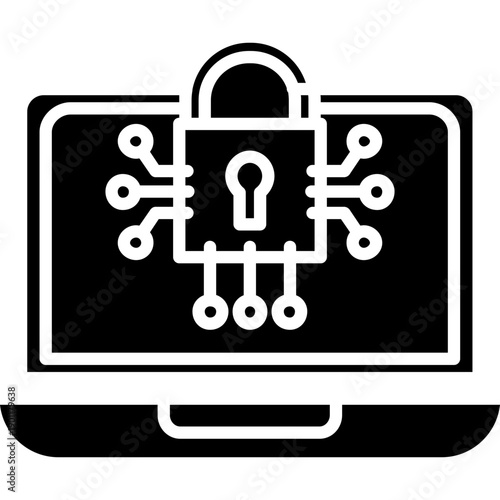 Lock on computer screen Icon