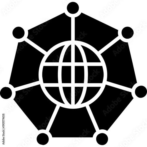 Network nodes and connections Icon
