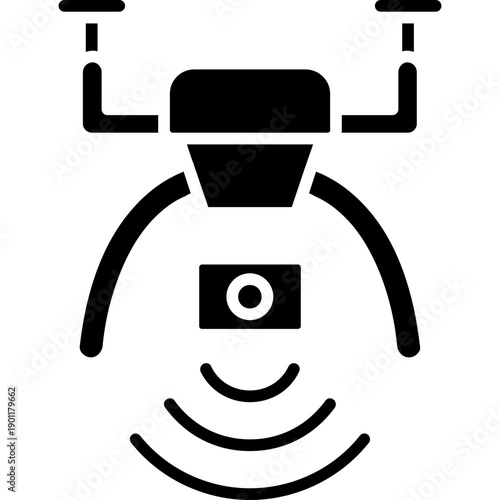 Drone with camera and signal Icon