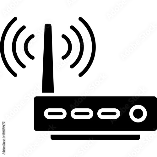 Wireless router with signal Icon