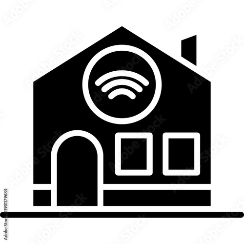 House with wireless signal Icon