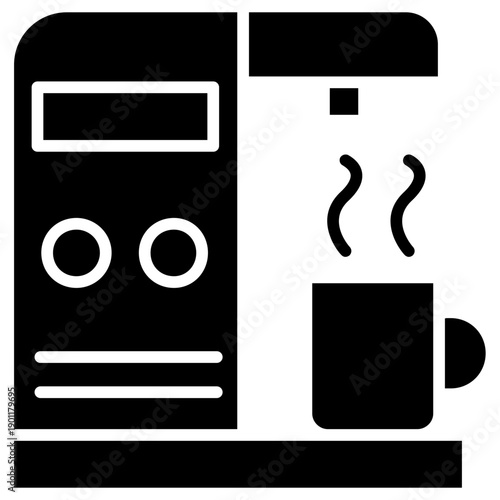 Coffee maker with cup Icon