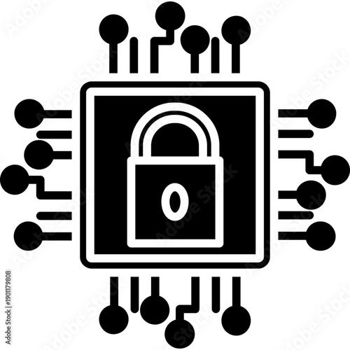 Lock with circuit board Icon