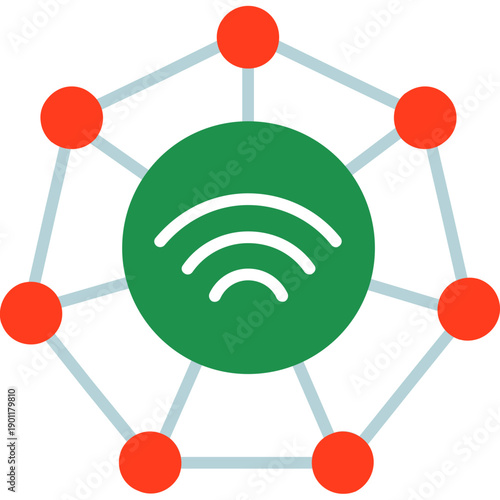 Connected devices with wireless signals Icon