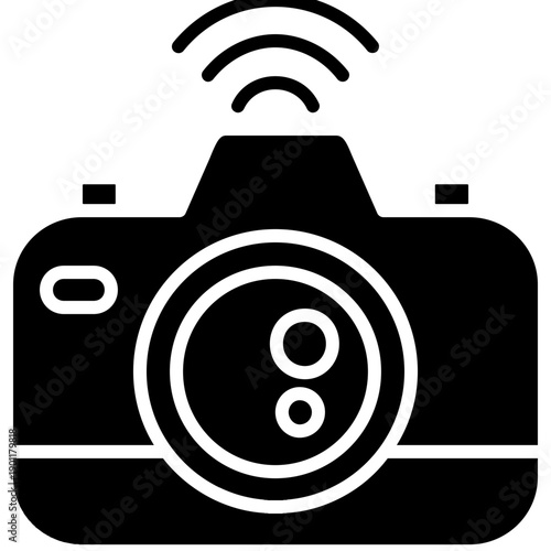 Camera with wireless signal Icon