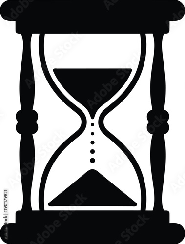 Retro Hourglass Graphic for Time Concept and Work Planning