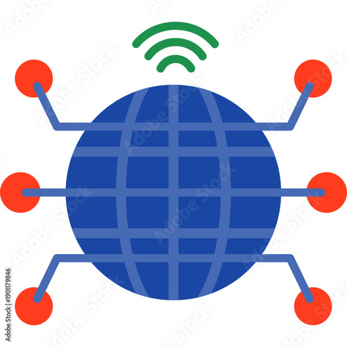 Globe with network connections Icon