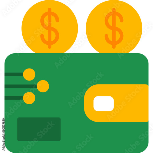 Wallet with currency symbols Icon