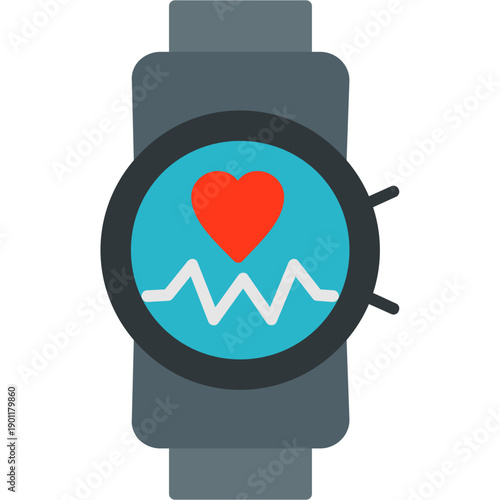 Wrist watch with heart symbol Icon