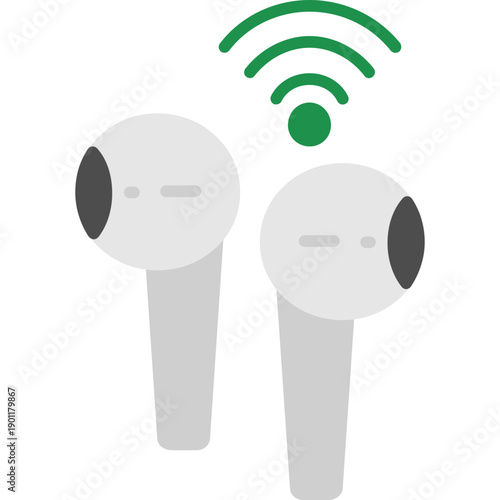 Earbuds with wireless signal Icon
