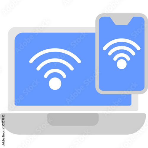 Multiple screens with wireless signals Icon