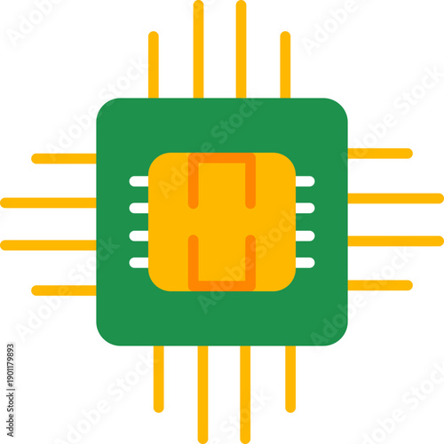 Electronic processor chip Icon
