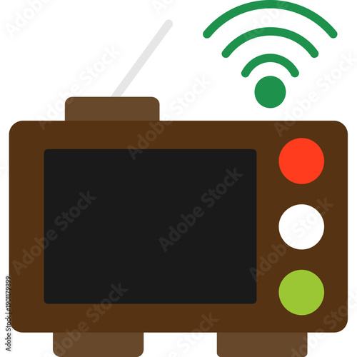 Television with wireless signal Icon