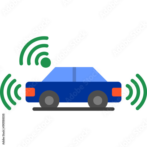 Car with wireless signals Icon