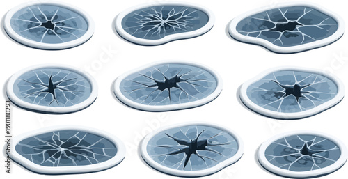 blue fractal glass disks