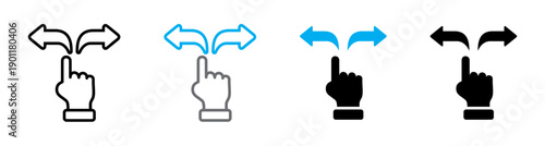 Decision Making with hand and Strategic Choice Icon. Vector Illustration