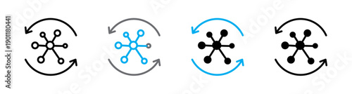 System Restore and Network Recovery Icon with Cycle Arrows Icon set. Vector Illustration
