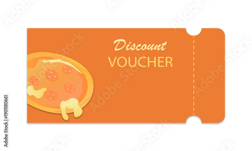 Discount ticket for a pizzeria or restaurant.