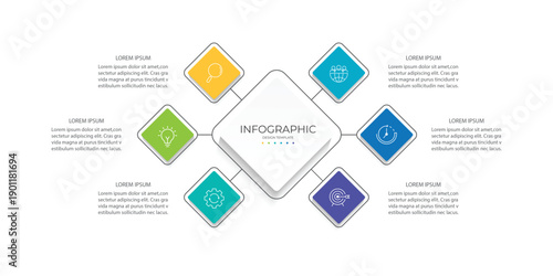 Vector infographic design template with 6 options or steps