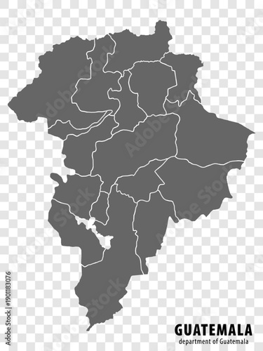 High Quality map of Guatemala Department of  Guatemala, with borders of the districts. Map of Guatemala Department for your web site design, app, UI. EPS10.