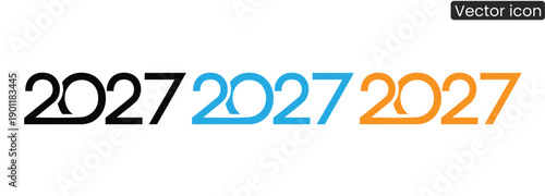 Vibrant 2027 typography set for modern design projects and branding