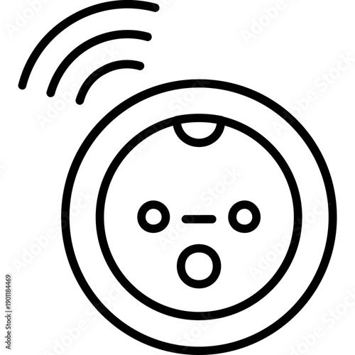 Voice assistant face with sound waves Icon