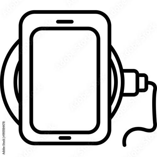 Smartphone on wireless charging pad Icon
