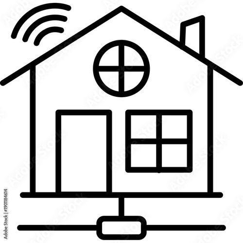 House with server rack Icon