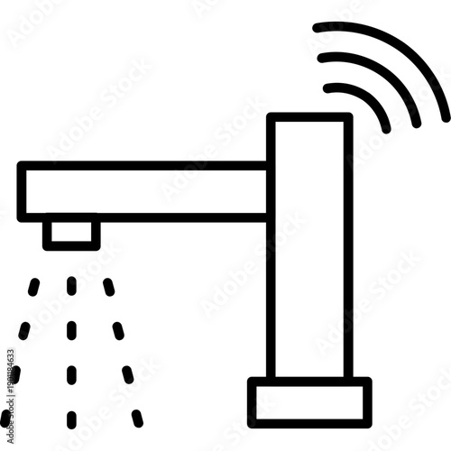 Faucet with water flow Icon