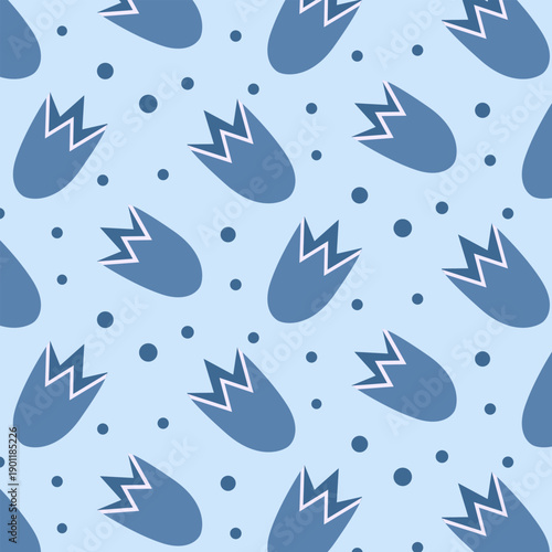 Abstract seamless pattern with bell flowers. Cute summer or spring pattern with flat style