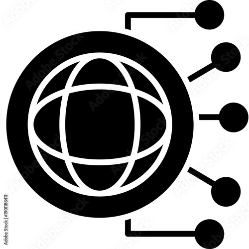 Globe with connected circuits Icon