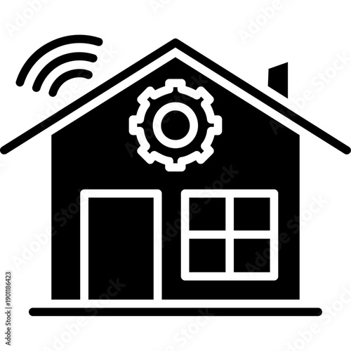 House with power gear Icon