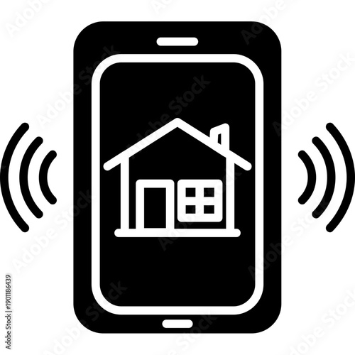 Mobile phone controlling house Icon
