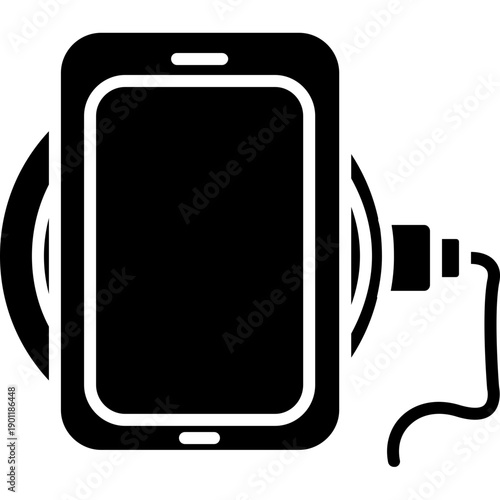 Smartphone on wireless charging pad Icon