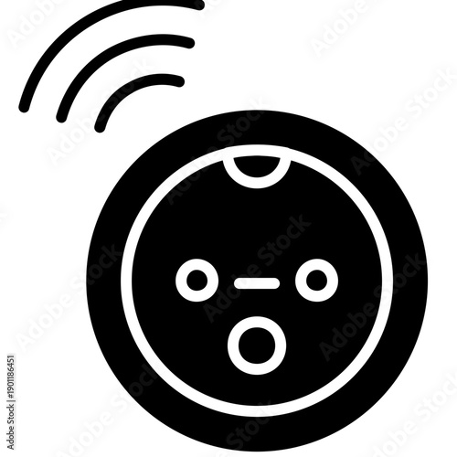 Voice assistant face with sound waves Icon