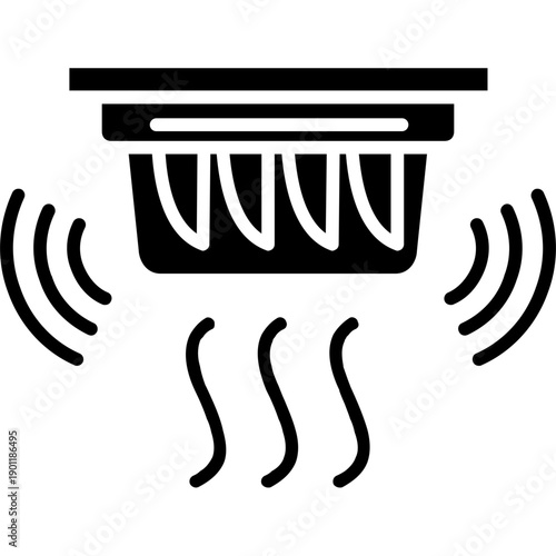 Smoke detector with alarm waves Icon