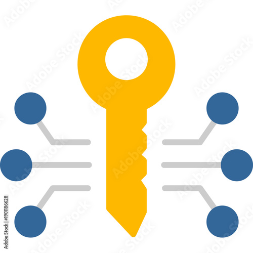 Key with connected nodes Icon