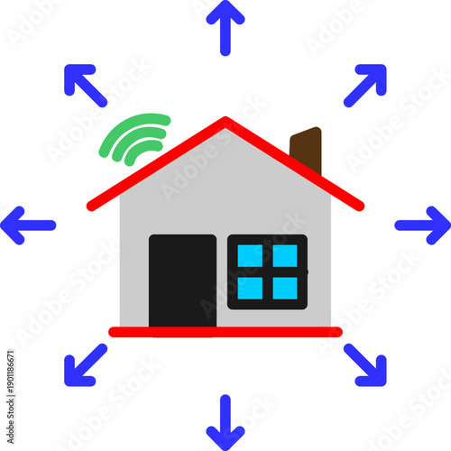 House with directional arrows Icon