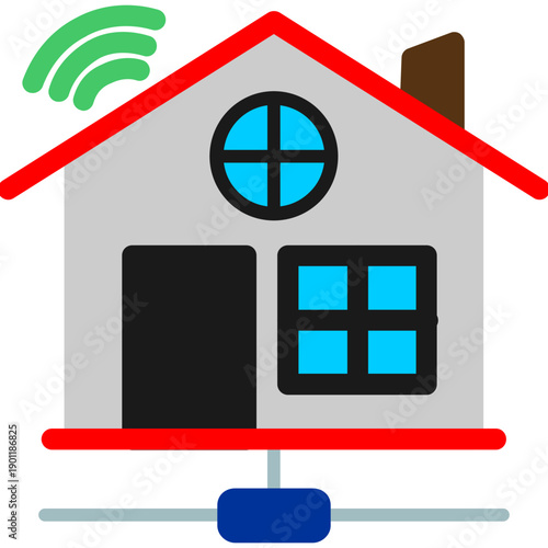 House with server rack Icon