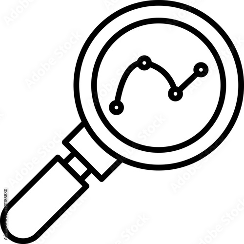 Magnifying glass with data chart Icon