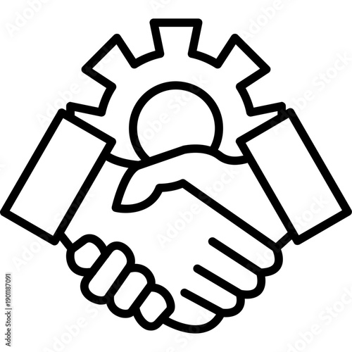 Handshake with gear Icon
