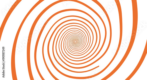 Seamless Orange and White Hypnotic Spiral Swirl Abstract Vector Background
