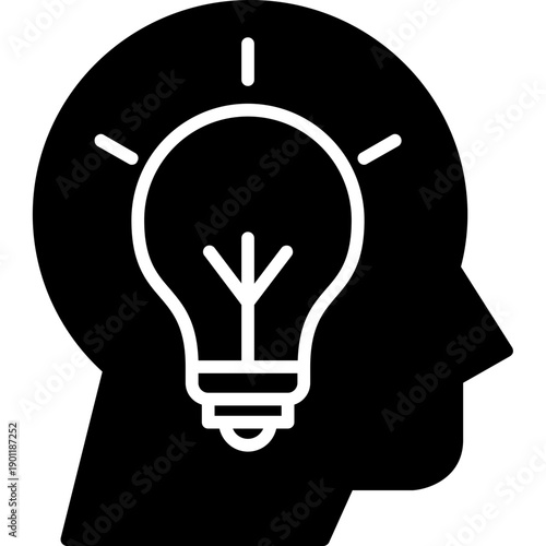 Head with light bulb Icon