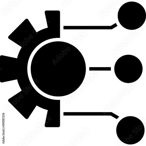 Gear with connected nodes Icon