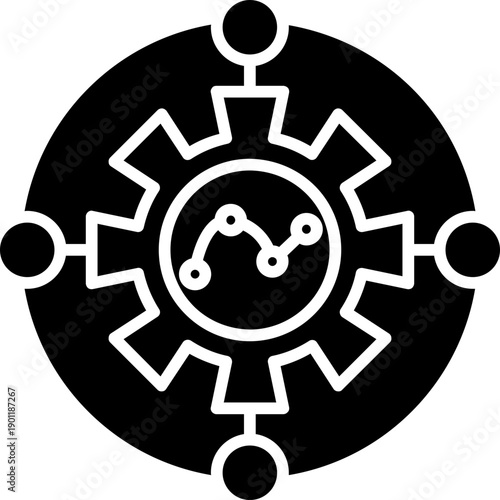 Gear with connected nodes Icon