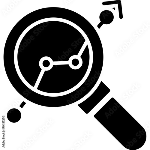 Magnifying glass with chart arrow Icon
