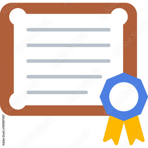 Certificate with ribbon Icon
